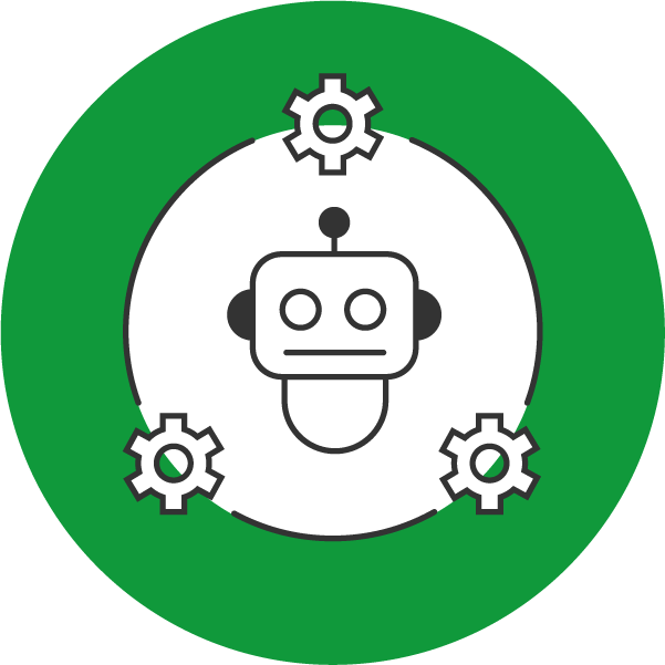 業務自動化を象徴するロボットのアイコン